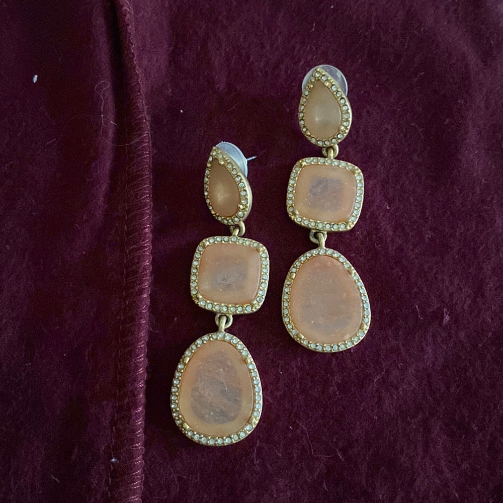 BCBGMaxazria rose gold and gold drop statement earring